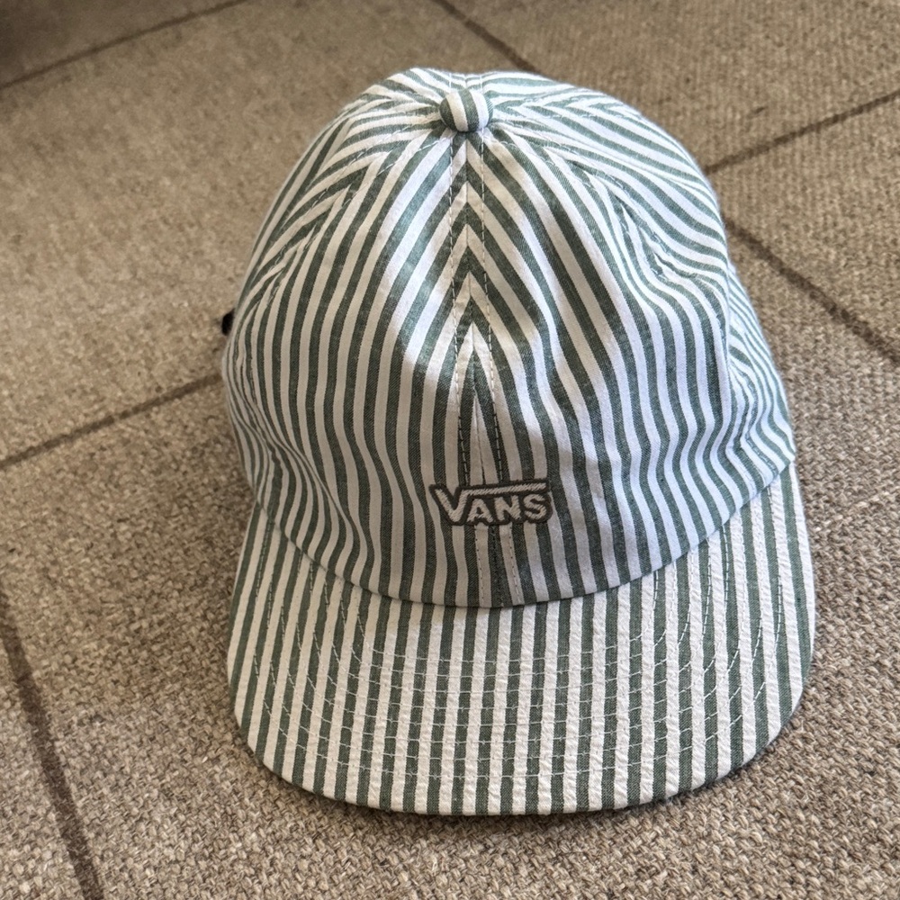Vans Green and White Striped Cap